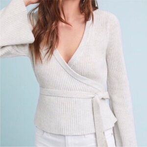 cupcakes & cashmere Cream V-Neck Wrap Sweater